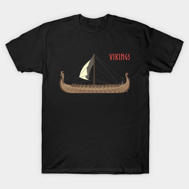 Viking Ship Drakkar T-Shirt by NorseTech